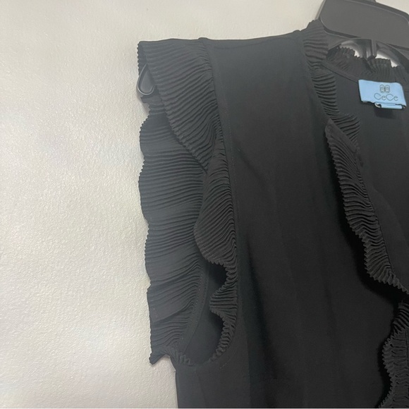 CeCe By Cynthia Steffe Plissa Trim Jumpsuit In Rich Black - Size 12 NWT- Reemoly - Picture 13 of 15